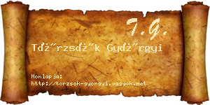 Törzsök Györgyi névjegykártya